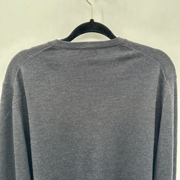 BROOKS BROTHERS 346 MERINO WOOL Men grey V Neck gorpcocre preppy sweater LARGE - Picture 11 of 13